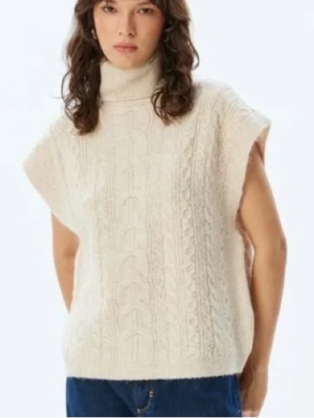Nila Bug Cotton Blend Knitting Turtle Neck Vest Size 8